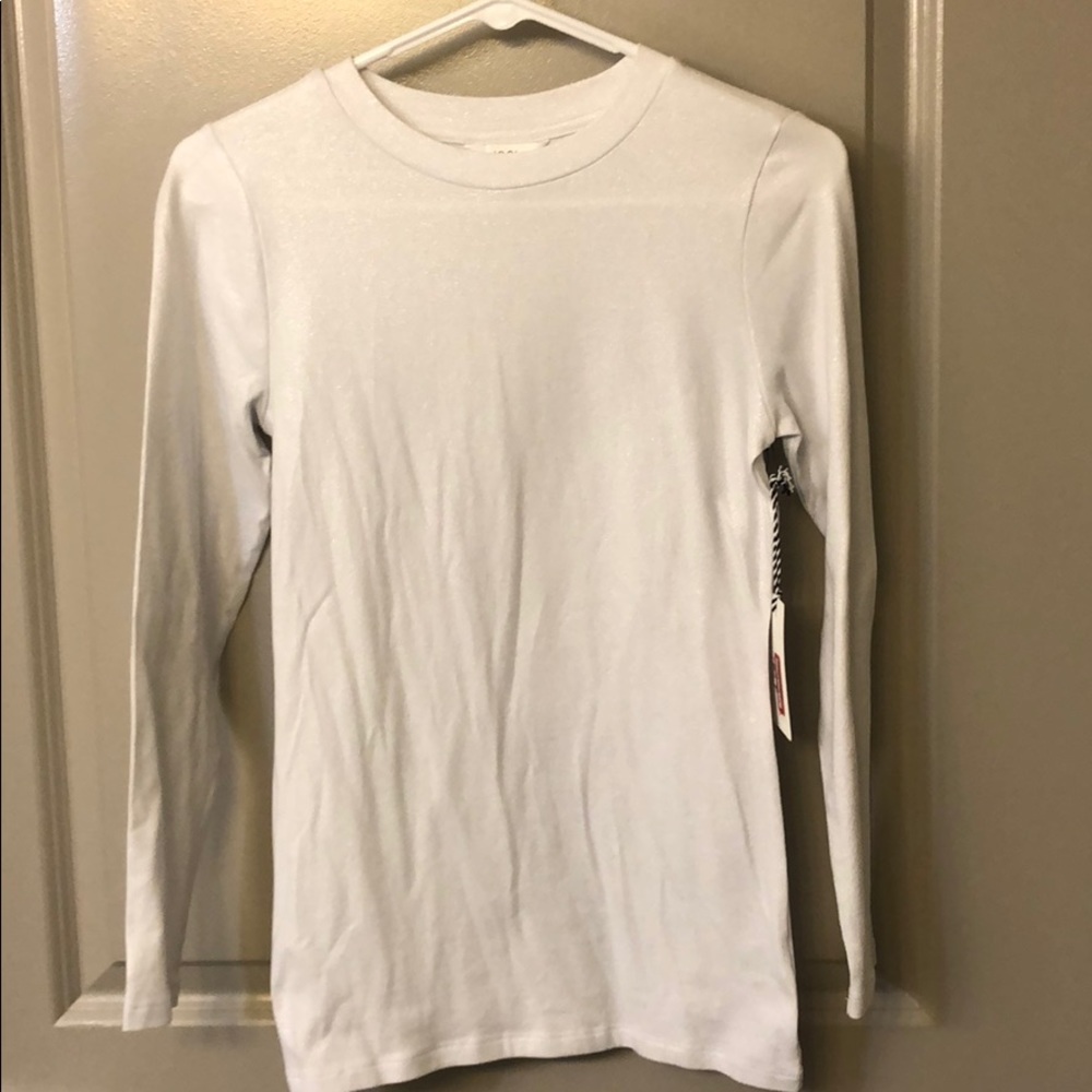 1901 white sparkle metallic top size XSpetite